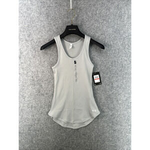 NWT Under Armour HeatGear Women's Size XS Racerback Ribbed Grey Tank Top Fitted